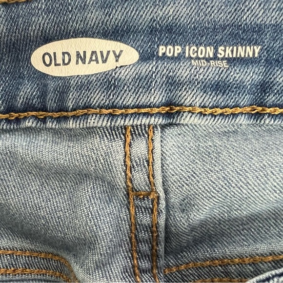 Old Navy Pop Icon Skinny Women’s Blue Jeans Sz 12 Short Mid-Rise Light Wash - Picture 5 of 13